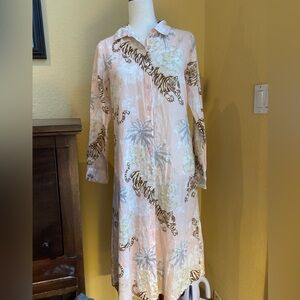 Las Sureñas  Pink Tiger Print Midi Dress. Small